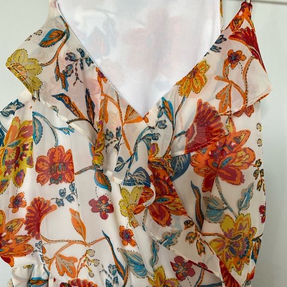 Multi-color dress from Macy’s/belt and ruffles. - Picture 2 of 3